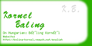 kornel baling business card